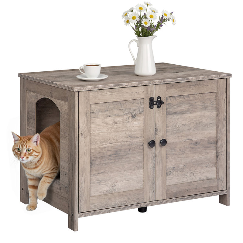 Tucker Murphy Pet™ Cat Litter Box Enclosure Furniture Hidden with
